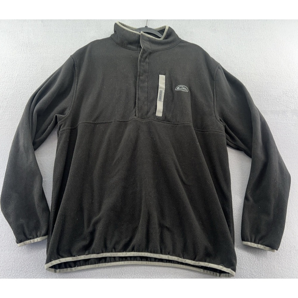 Drake Waterfowl Pullover Mens Size 2X Brown 1/4 Zip Long Sleeve Fleece
